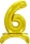 Шар (32''/81 см) Цифра, 6 на подставке, Золото, 1 шт. 132016